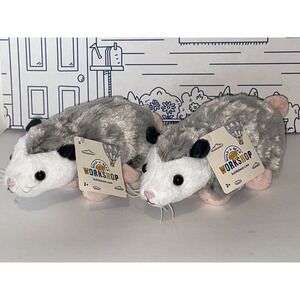 Build a Bear Opossum Baby Buddy Mini Gray Grey Plush New Lot Of 2